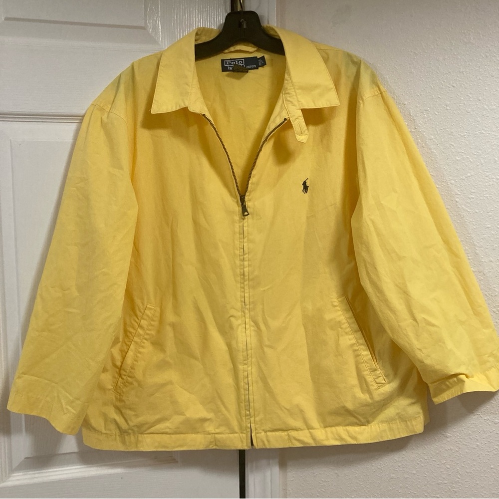 Polo Ralph Lauren Harrington Jacket  Pony Embroidered Yellow Cotton Size L - Picture 2 of 16